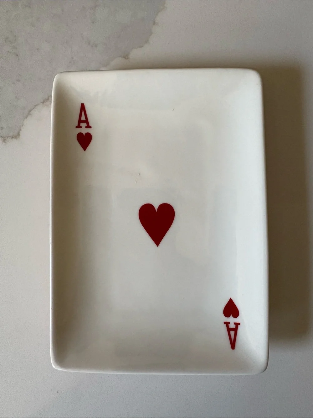 Restoration Hardware Ace of Hearts Ceramic Trinket Dish 2004 EUC